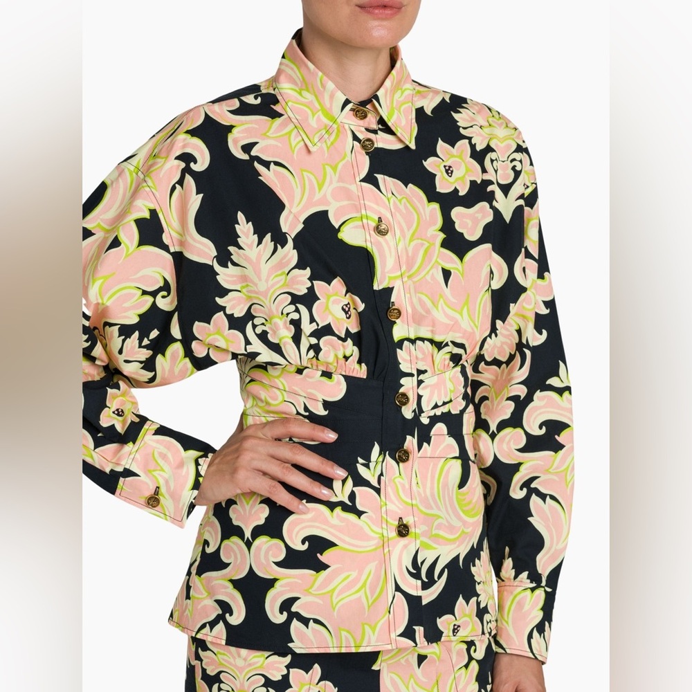 NWT $1490 Runway ETRO Venus-print cotton shirt Size IT 38 US 2 100%Cotton